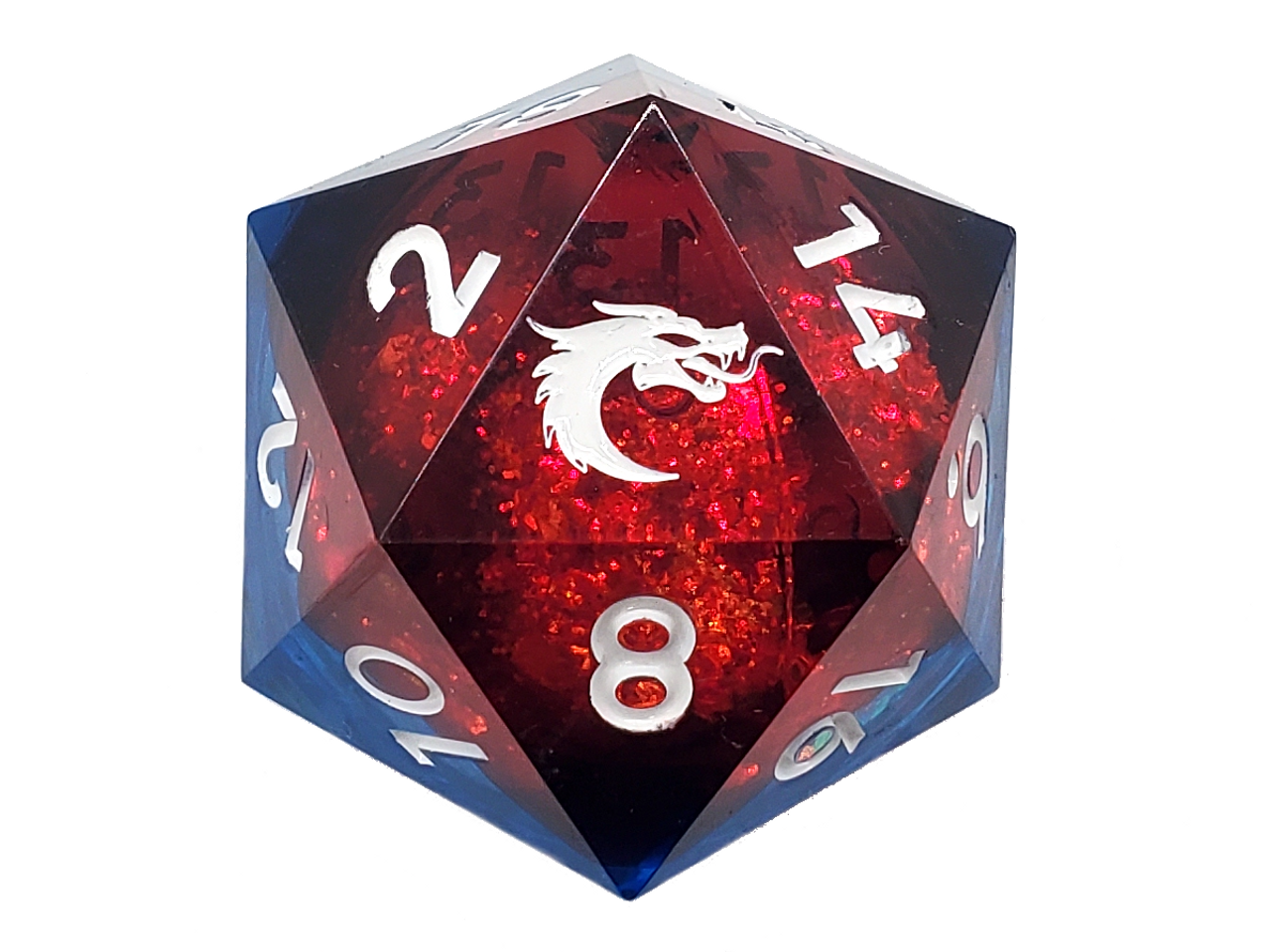 Old School Dice: 35mm Sharp Edged D20: Liquid Infused - Space Nebula Fury