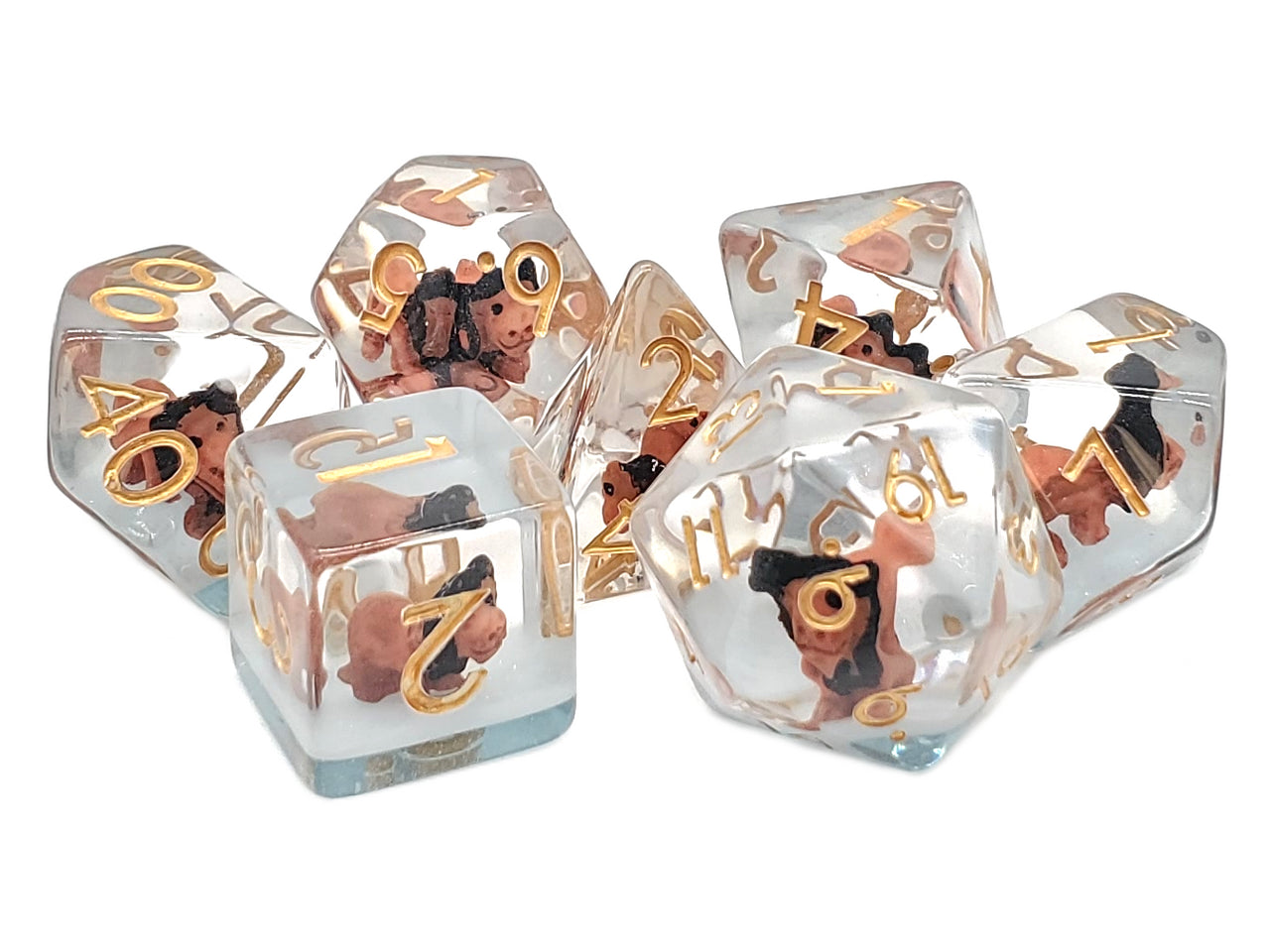 Old School Dice: 7 Piece Dice Set Animal Kingdom Lion