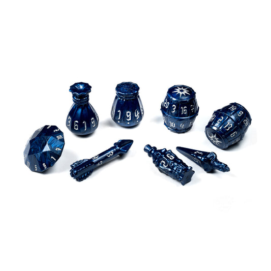 PolyHero: Rogue 8 Dice Set - Midnight Blue