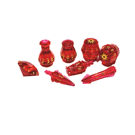 PolyHero: Rogue 8 Dice Set - Rakish Ruby