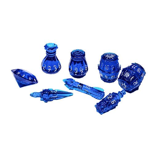 PolyHero: Rogue 8 Dice Set - Sapphire Scoundrel