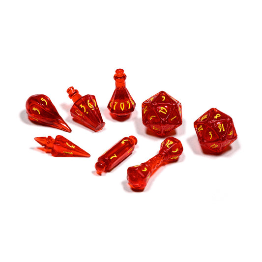 PolyHero: Wizard 8 Dice Set - Dragonfire