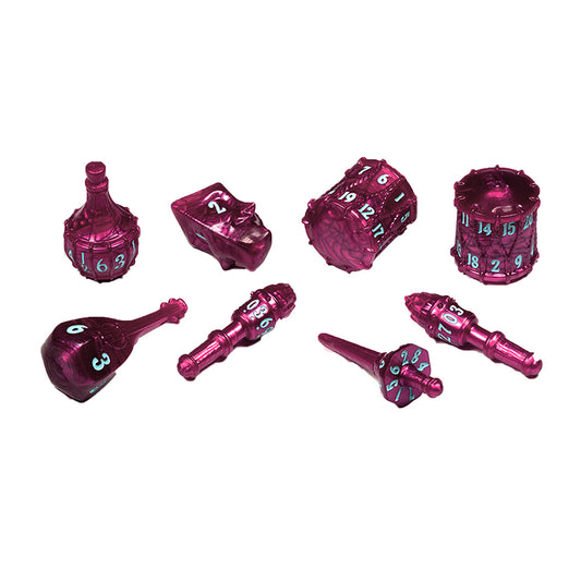 PolyHero: Bard 8 Dice Set - Raspberry Rhapsody