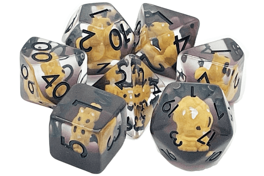 Old School Dice: 7 Die Set - Animal Kingdom - Squirrel - Brown - Gamescape