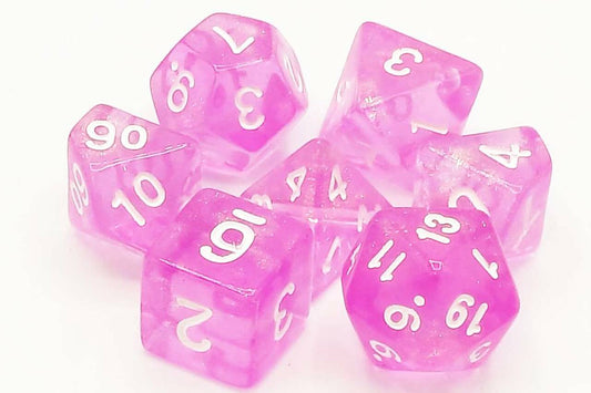 Old School Dice: 7 Die Set - Galaxy - Lilac Shimmer - Gamescape