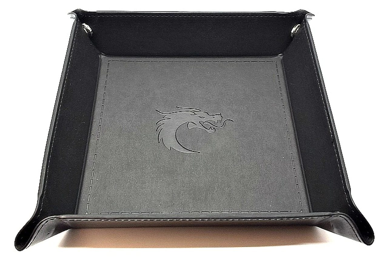 Old School: Dice Rolling Tray - Black with Black Back - Gamescape